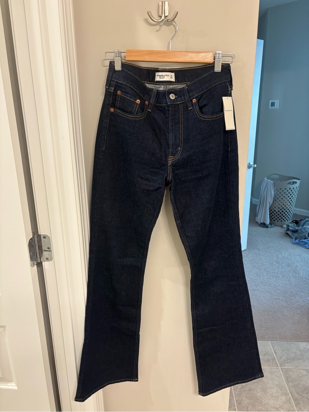 Abercrombie & Fitch Women's Dark Indigo Boot-Cut Jeans